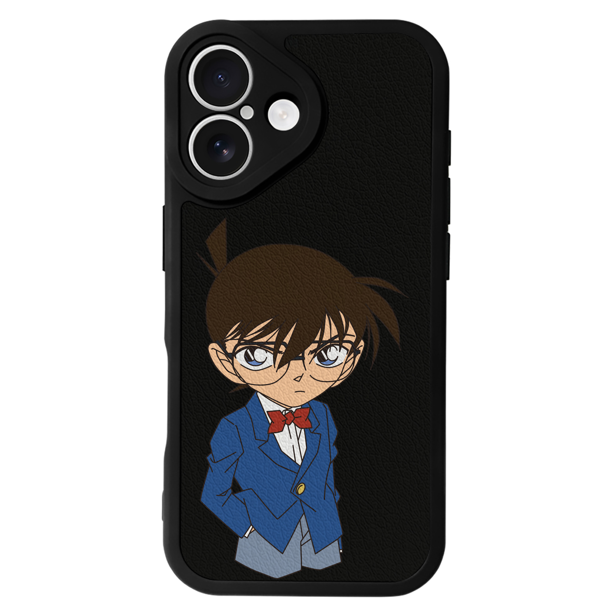 （画像用） 名探偵コナン 江戸川 コナン Detective Conan Conan Edogawa 【iPhone 16シリーズ対応】シリコンスマホケース（レザー調） 材質：シリコン